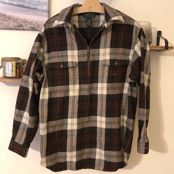 Ralph Lauren Other - Ralph Lauren Half Zip Plaid Flannel Large